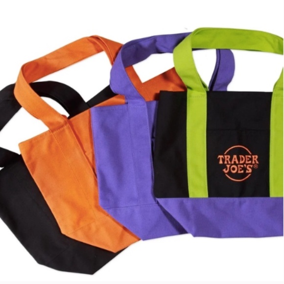 Trader Joe's Halloween Mini Canvas Bag Set of 4 - NEW w/tags - Picture 2 of 2